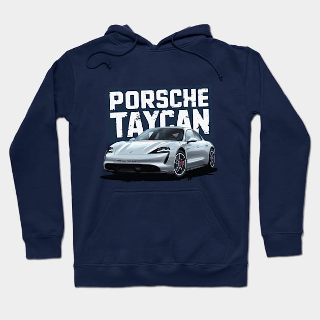 Porsche Taycan Luxury Car Hoodie by Cruise Dresses